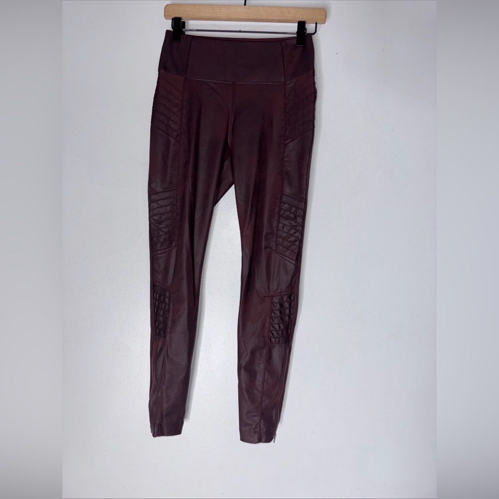 athleta delancey moto tight Legging Maroon Size Small